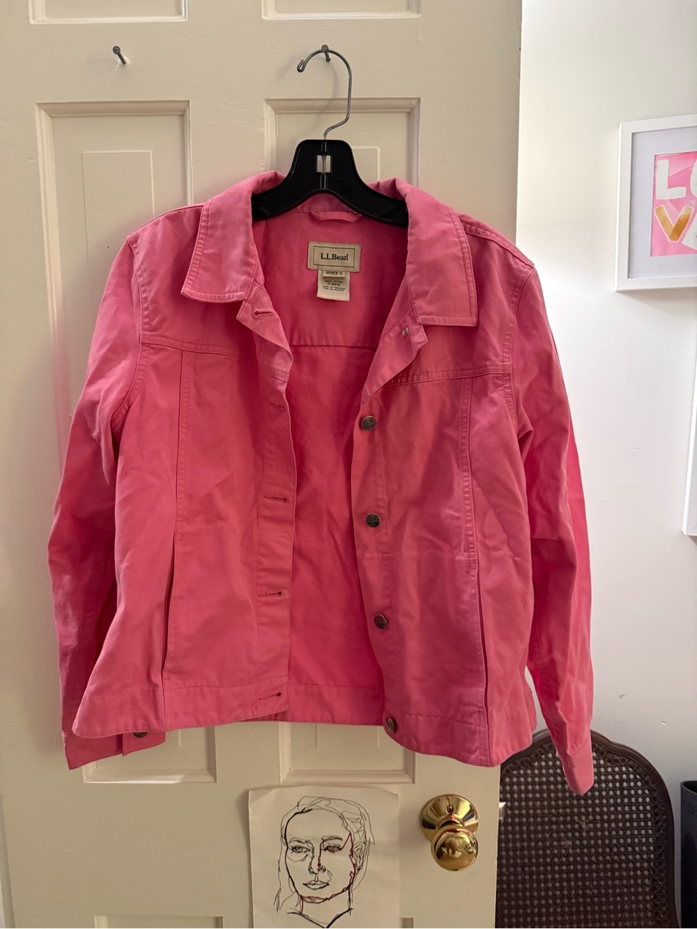 L.L. Bean Women's Bright Pink Cotton Jean Jacket